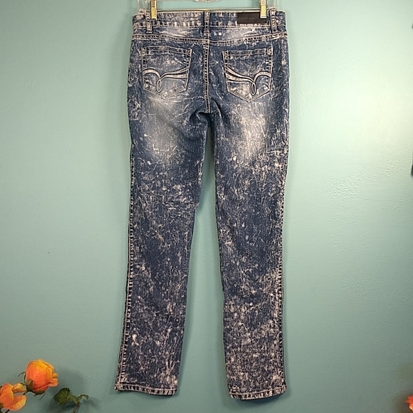 Twentyone Black Bleach Effects Straight Stretch Size 7/8R jeans - Picture 7 of 16